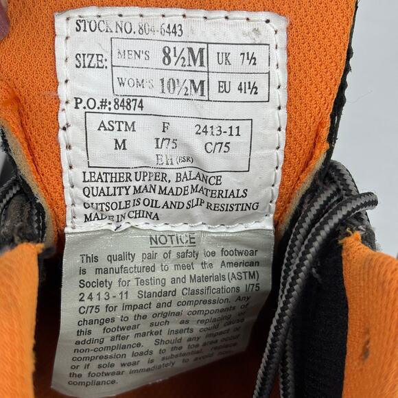 Thorogood Oxford Safety Shoes Mens Size 8.5 Black Leather Composite Toe ASTM EH - Picture 8 of 12